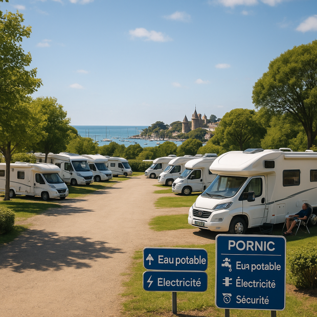 Découvrez l'aire de camping car à Pornic : votre escale idéale en Loire-Atlantique